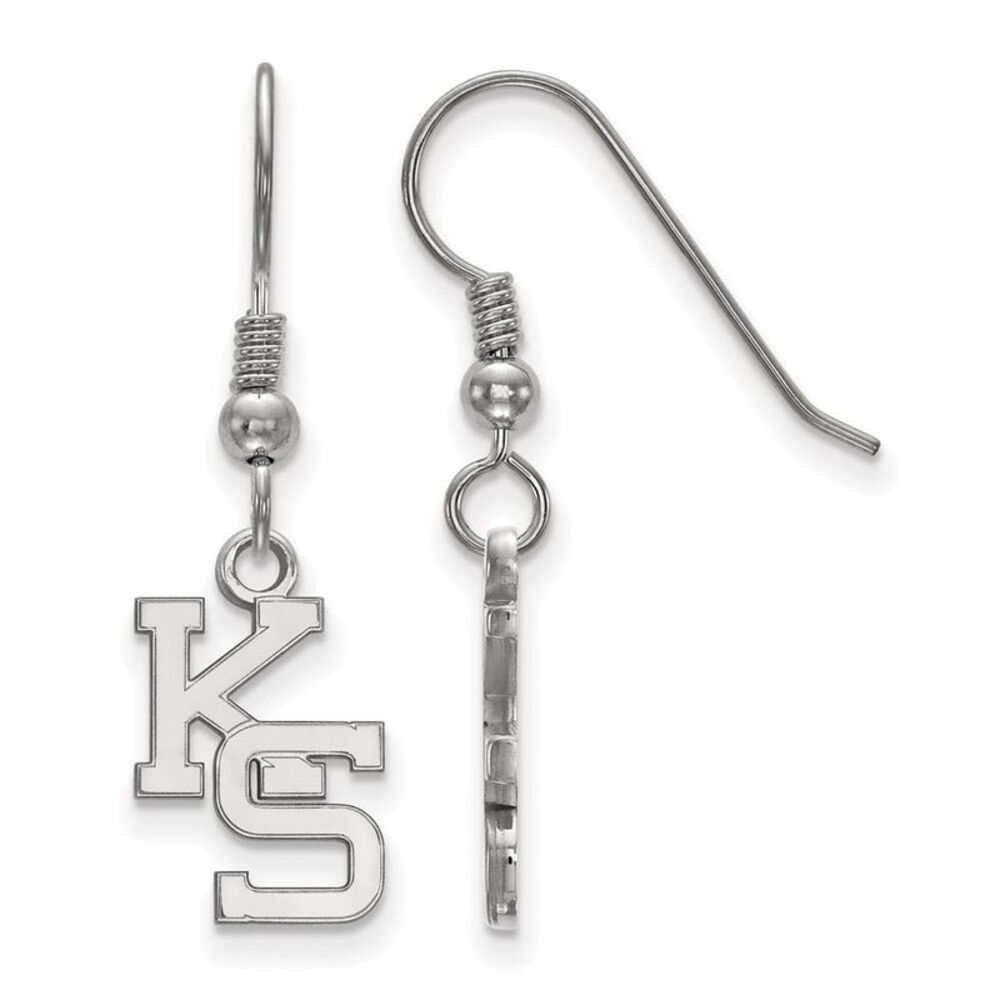 Sterling Silver Kansas State University Small 'KS' Dangle Earrings